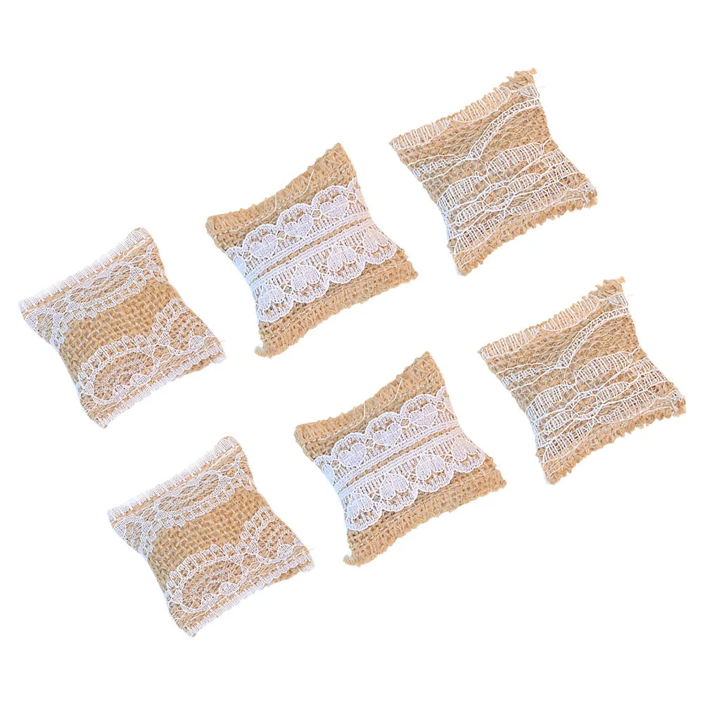 6Pcs Mini House Pillows Soft Textured Cushions for Dollhouse Furniture Decor Modern Simulation Interior Accessories