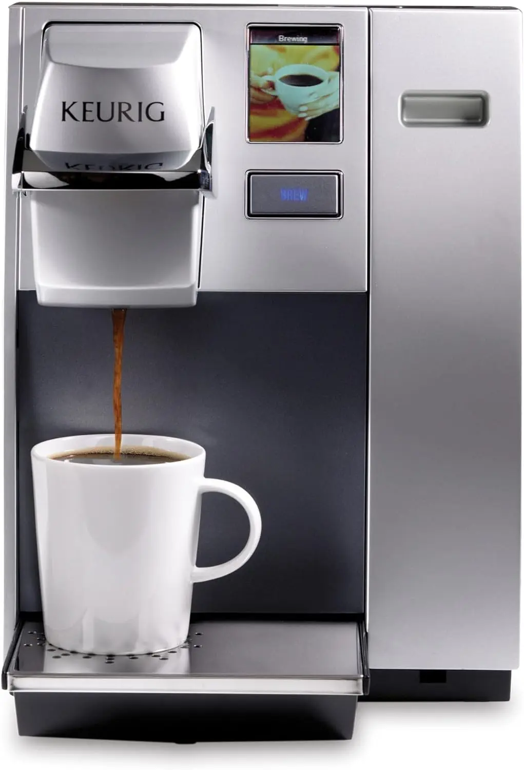 K155 Office Pro Cafetera comercial de cápsulas K-Cup de una sola taza, plateada