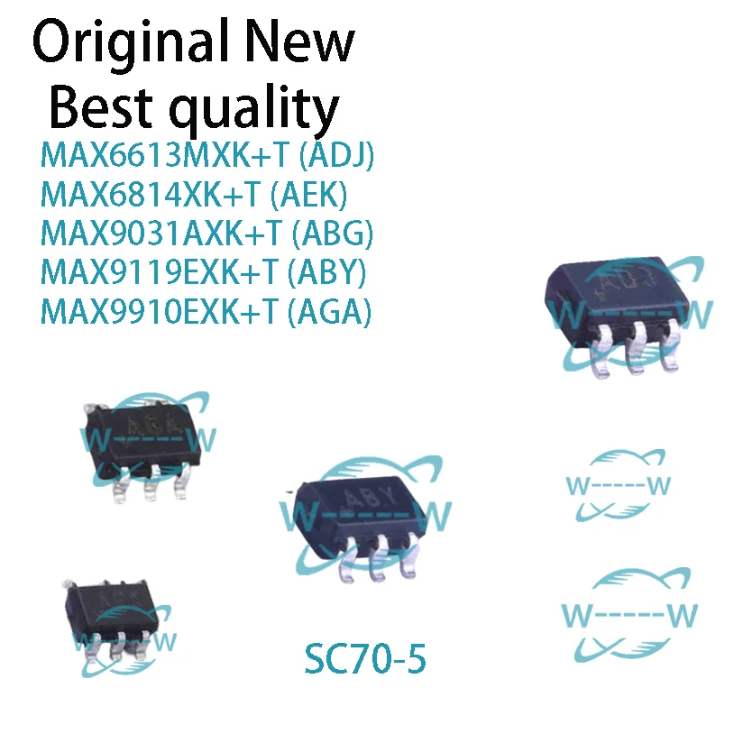 5-30 قطعة) MAX6613MXK + T ADJ MAX6814XK + T AEK MAX9031AXK + T ABG MAX9119EXK + T ABY MAX9910EXK + T AGA MAX6613M MAX6814 MAX9031A MAX9119E