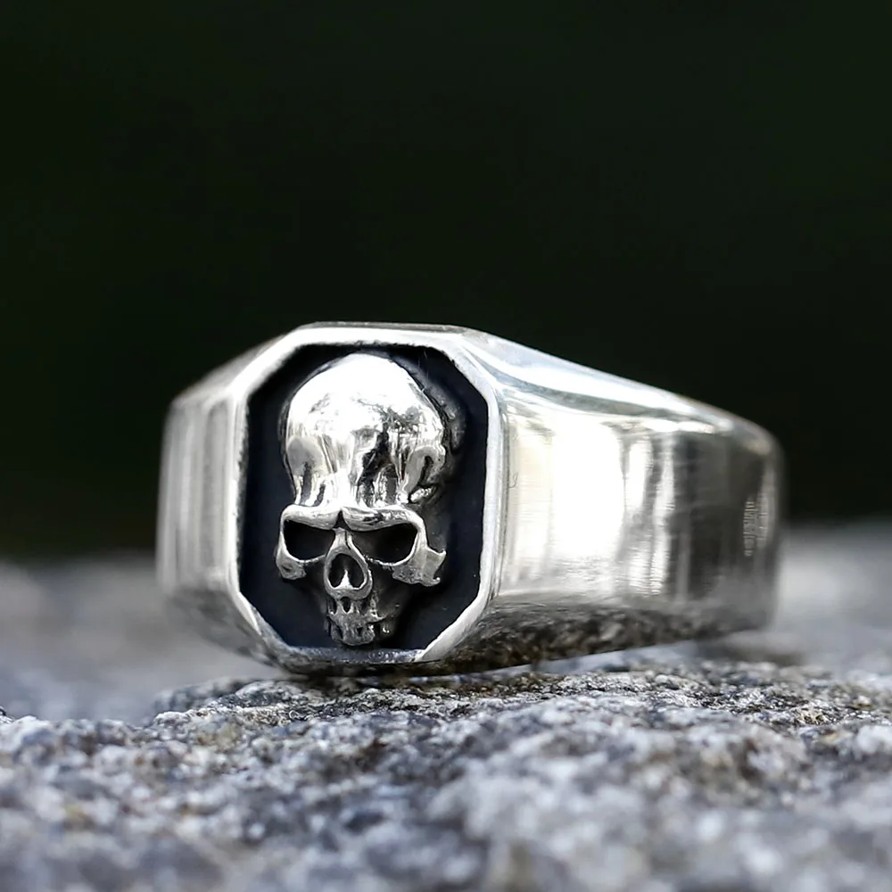 NEW Men\'s 316L stainless-steel rings Punk Rock Gothic skull ring for teens fashion Jewelry for gift free shipping