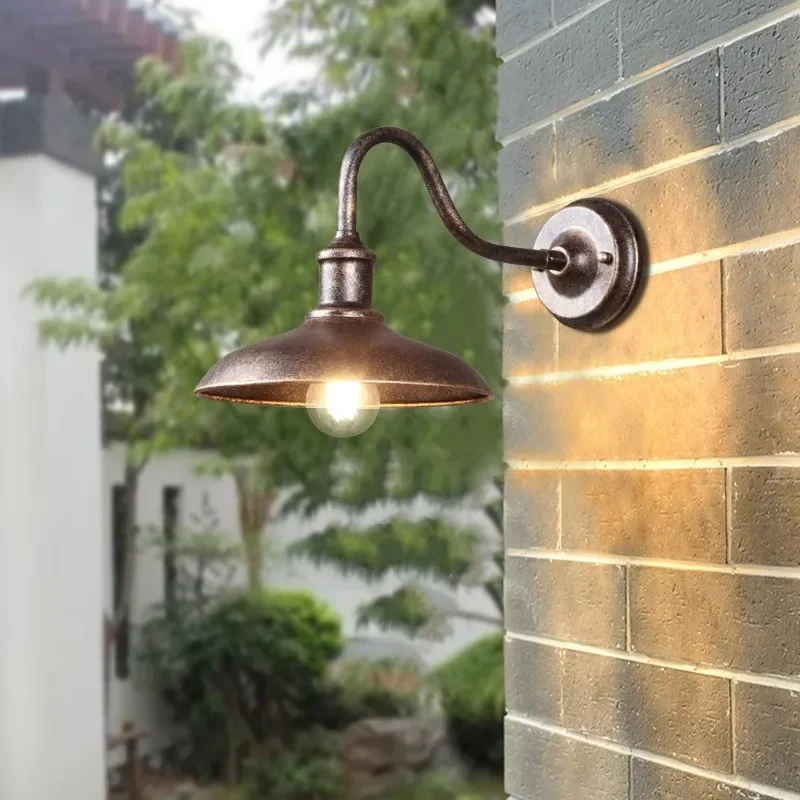American Retro Nostalgic Outdoor Lamp Courtyard Dew Table Lamp Balcony Wall Lamp Outdoor Wall Light