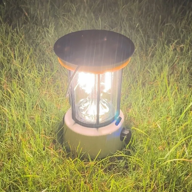 LED Portable Camping Light Retro Hanging Tent Lamp Waterproof Retro Camping Lantern Dimmable Rechargeable Emergency Lamp