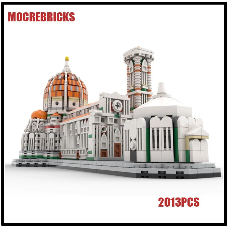 New Idea Urban Street View Architecture Cathedral of Florence MOC Technic Building Block Model DIY Creative Bricks Toys For Kids