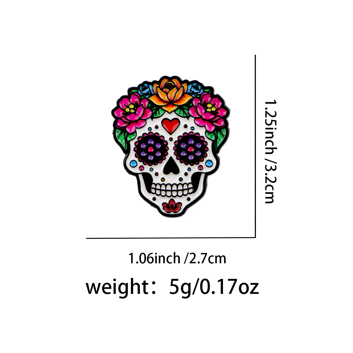 المكسيكي زهرة الجماجم التلبيب دبابيس لحقيبة الظهر لينة المينا دبوس المرأة دبابيس مجوهرات معدنية شارات اكسسوارات هدايا عيد #3