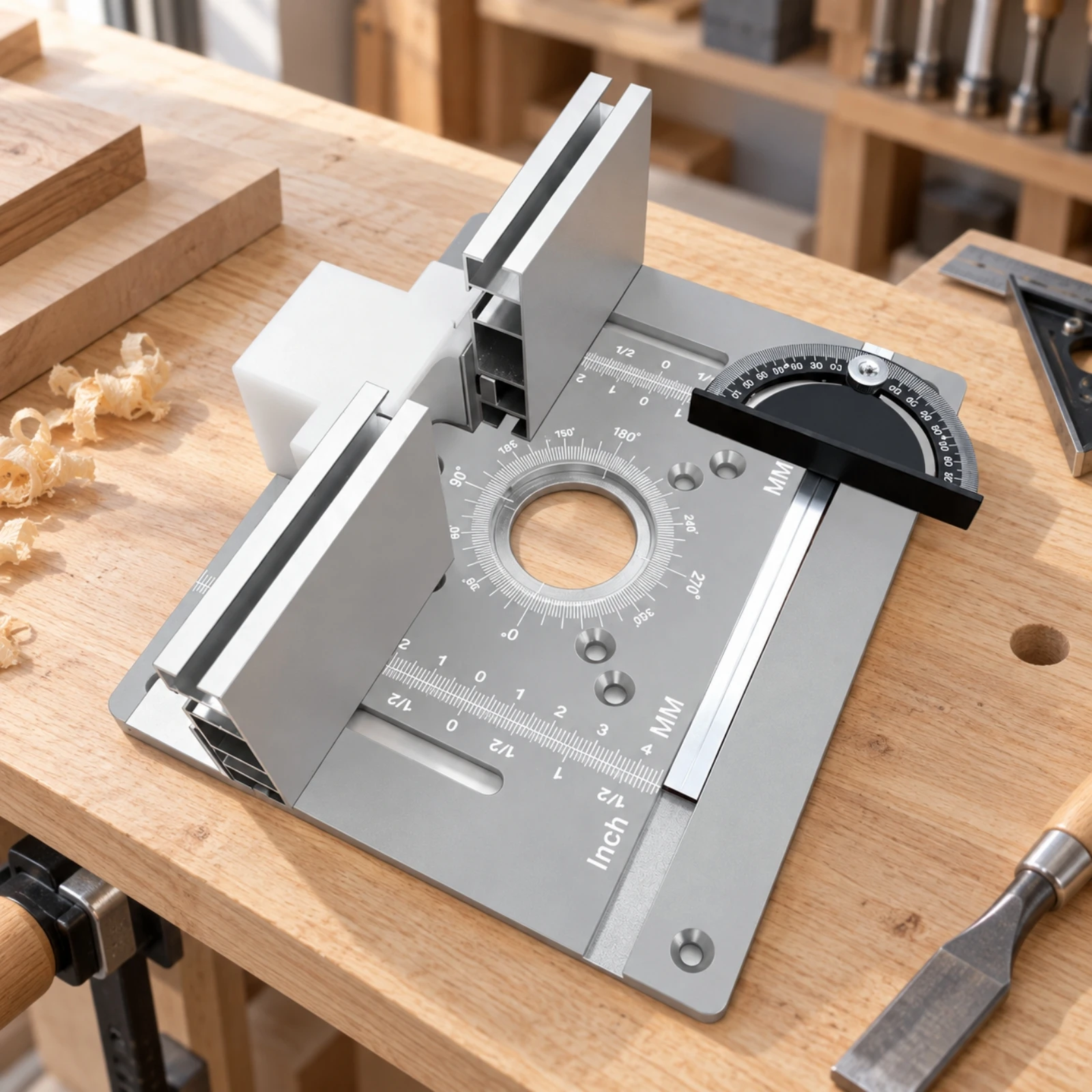 Aluminum Router Table Insert Panel Accurate Router Insert Plate with Guide System Sturdy Laser Engraved for Woodworkers