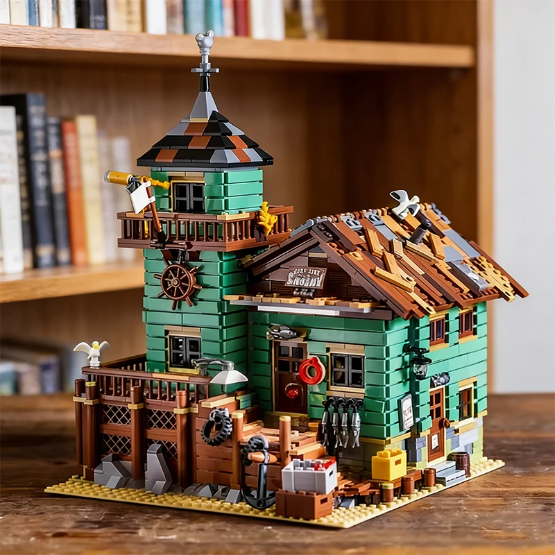 

Набор строительных блоков «Рыбацкая хижина» (2000+ деталей), микро-блоки, строительные блоки «Городской пейзаж», детская игрушка, праздничный подарок