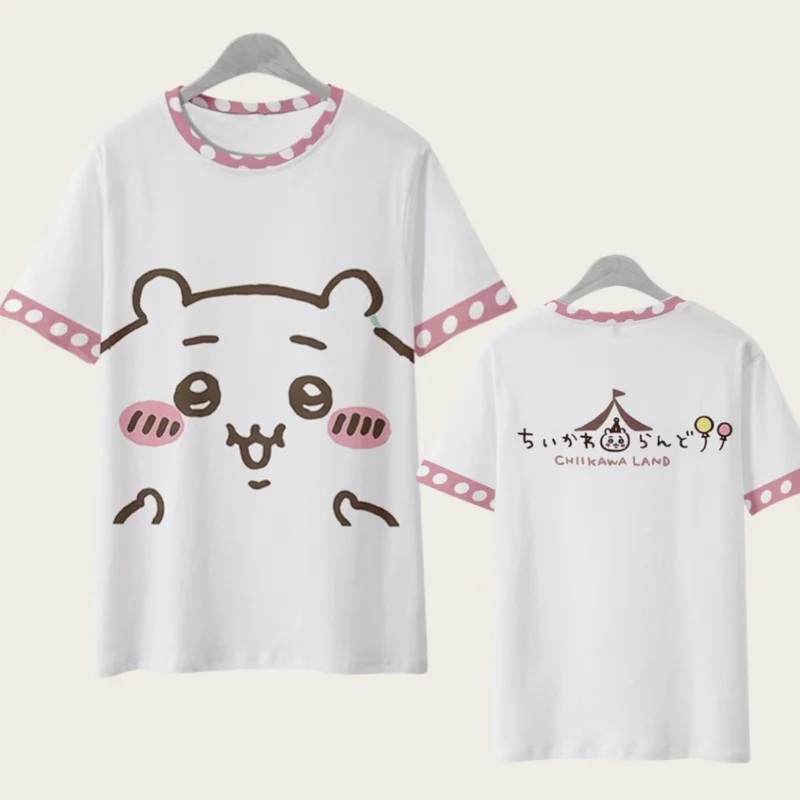 Chiikawa ist überall hier! Weiche, niedliche Cartoon-3D-Print-T-Shirts für Erwachsene Paare, Sportliche Freizeitkleidung, atmungsaktiv, kurze Ärmel, Familien-Matching – Detail 9