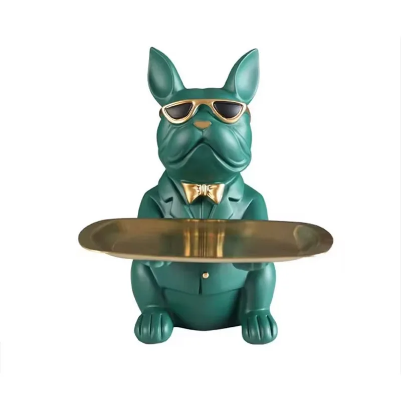 Multifunctionele Bulldog-schaal dierenbeeldje creatief ornament woonkamer slaapkamer diverse opbergruimte huisdecoratie cadeau