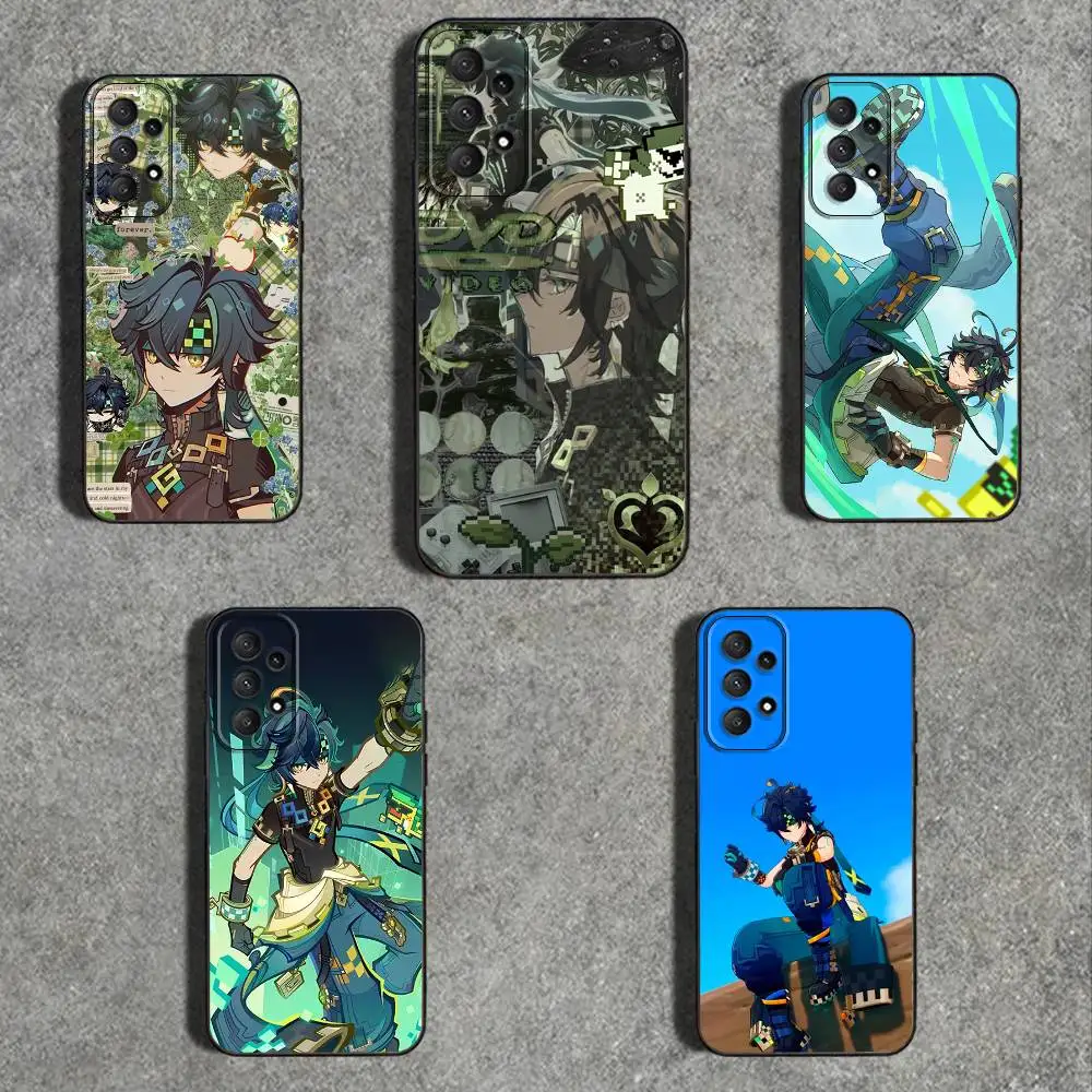 

K-Kinich Genshin ImpactS Phone Case For Samsung Galaxy A73,31,32,72,41,53,52,71,22,5G,Note,J7,8,9 Soft Black Cover