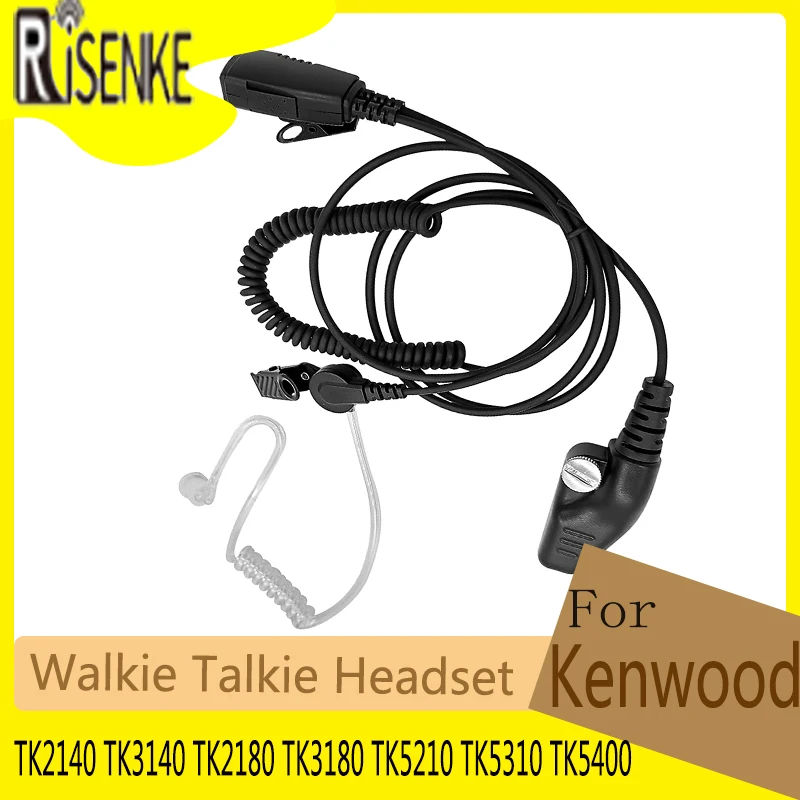 

RISENKE-Walkie Talkie Headset, Earpiece for Kenwood NX5200,NX5300,TK380,TK480,TK2140, TK3140, TK2180, TK3180, TK5210, TK5310, T