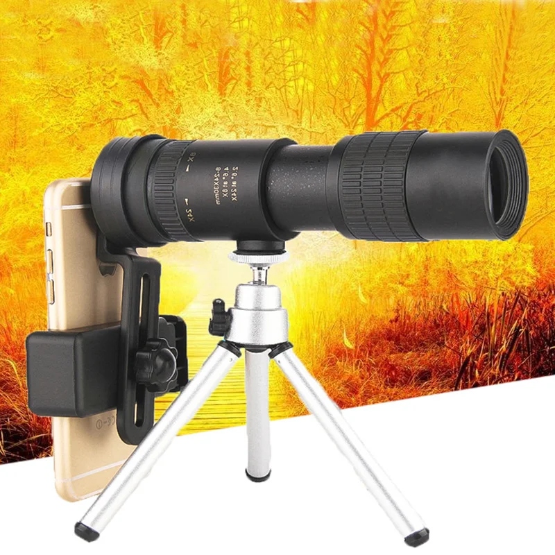 Binoculars 10-30x30 10x-30x Magnification BAK4 Prism Monocular Zoom Hd Telescope Universal  Monocular Telescope Mini