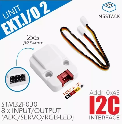 Блок расширения M5Stack EXT.IO2 IO STM32F030 Цифровой вход/выход I2C