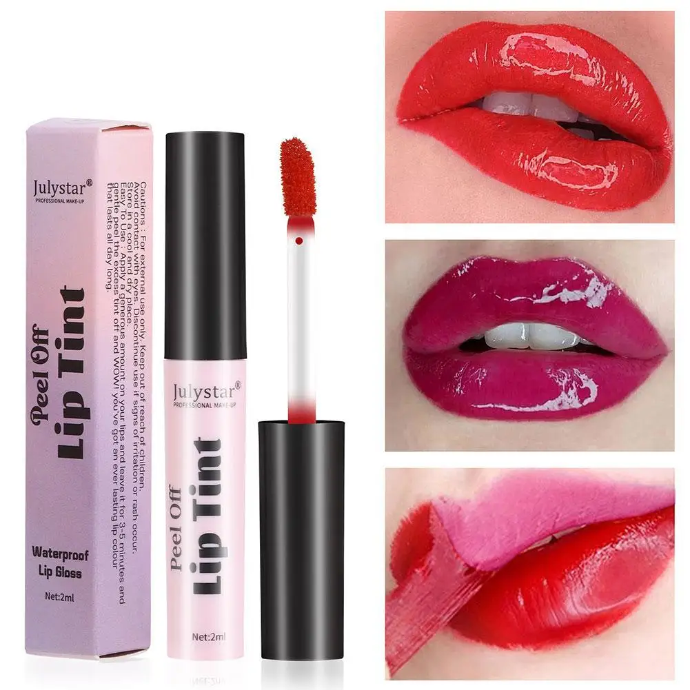 Peel Off Liquid Lipstick Waterproof long lasting LipGloss Mask Moisturizer Tear Pull Lip Lint trucco cosmetico 6 colori Lip Gloss
