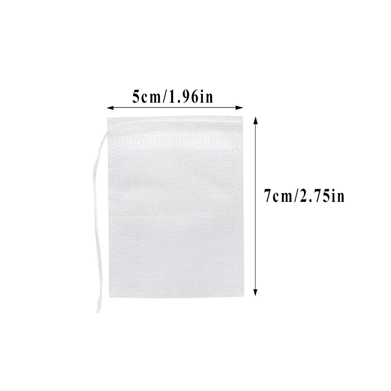 100pcs/Lot Disposable Teabags Non-woven Fabric Tea Filter Bags for Spice Tea With Draw String Filter Paper for Herb Loose Tea