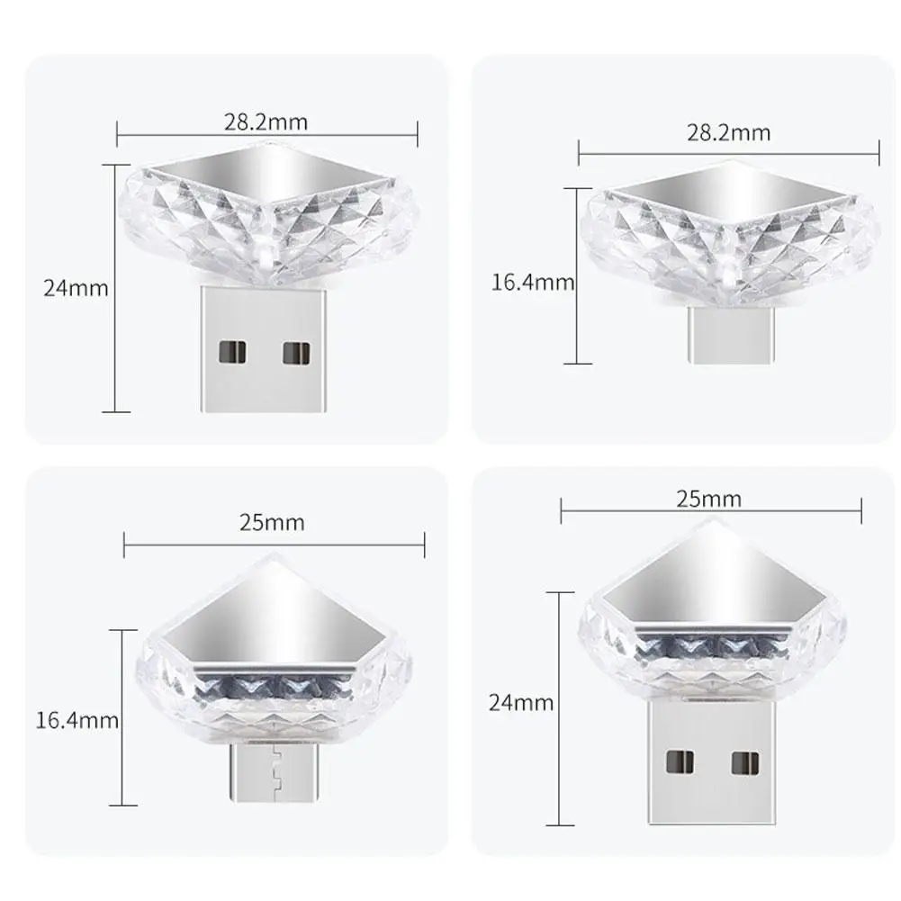 USB Ambient LED Light Mini Car Interior Decoration Atmosphere Lamp Plug Play Universal for Auto PC Computer Emergency Light