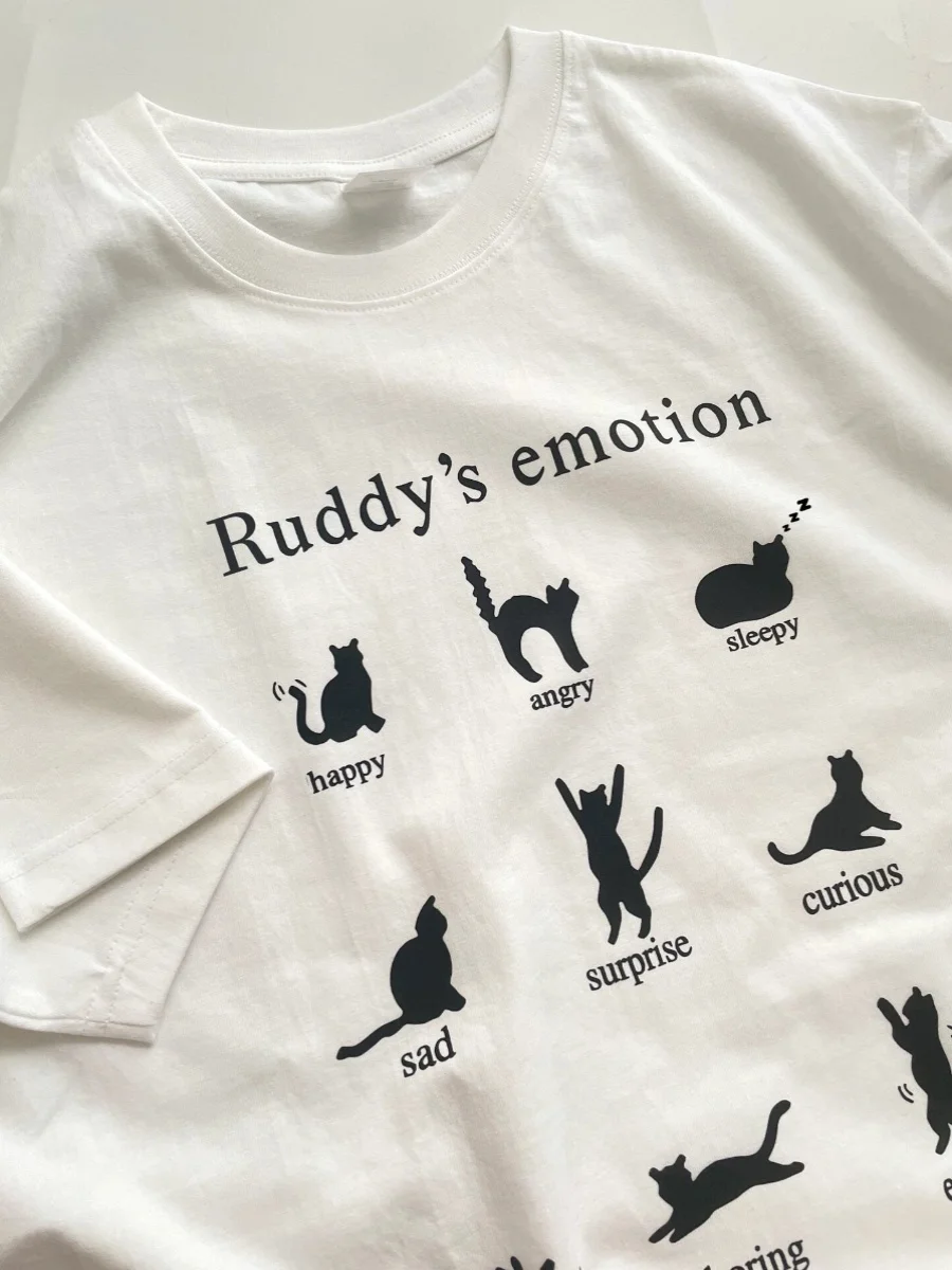 

Trendy Pure Cotton ort Sve T-irt ex Loose Fit Print Casual Top for Youth Spring Summer Faion round Ne