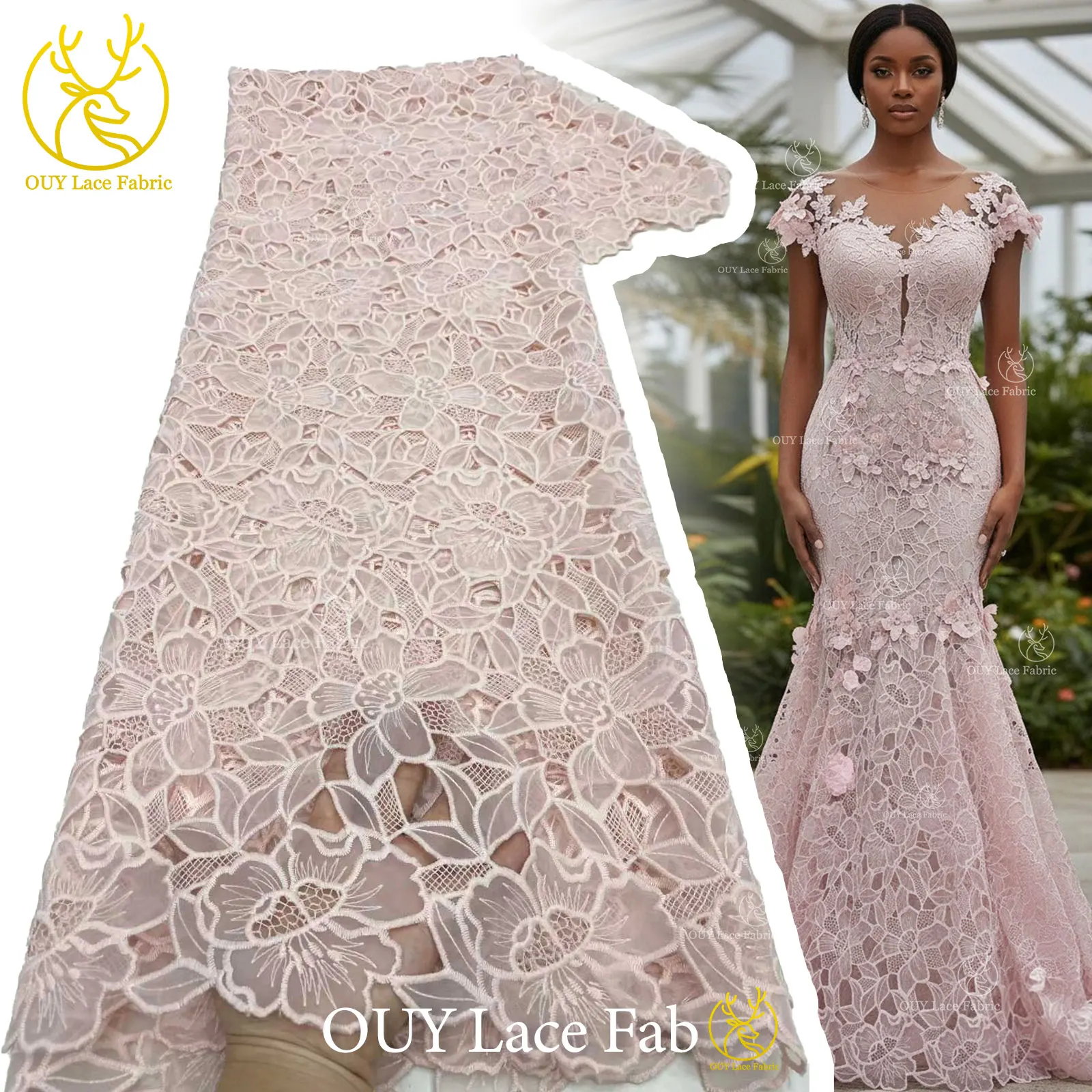 

Elegant French Mesh Lace Fabric 2026 Luxury African Embroidery Tulle Net For Bridal Evening Party Dress DIY Sewing 5 Yards