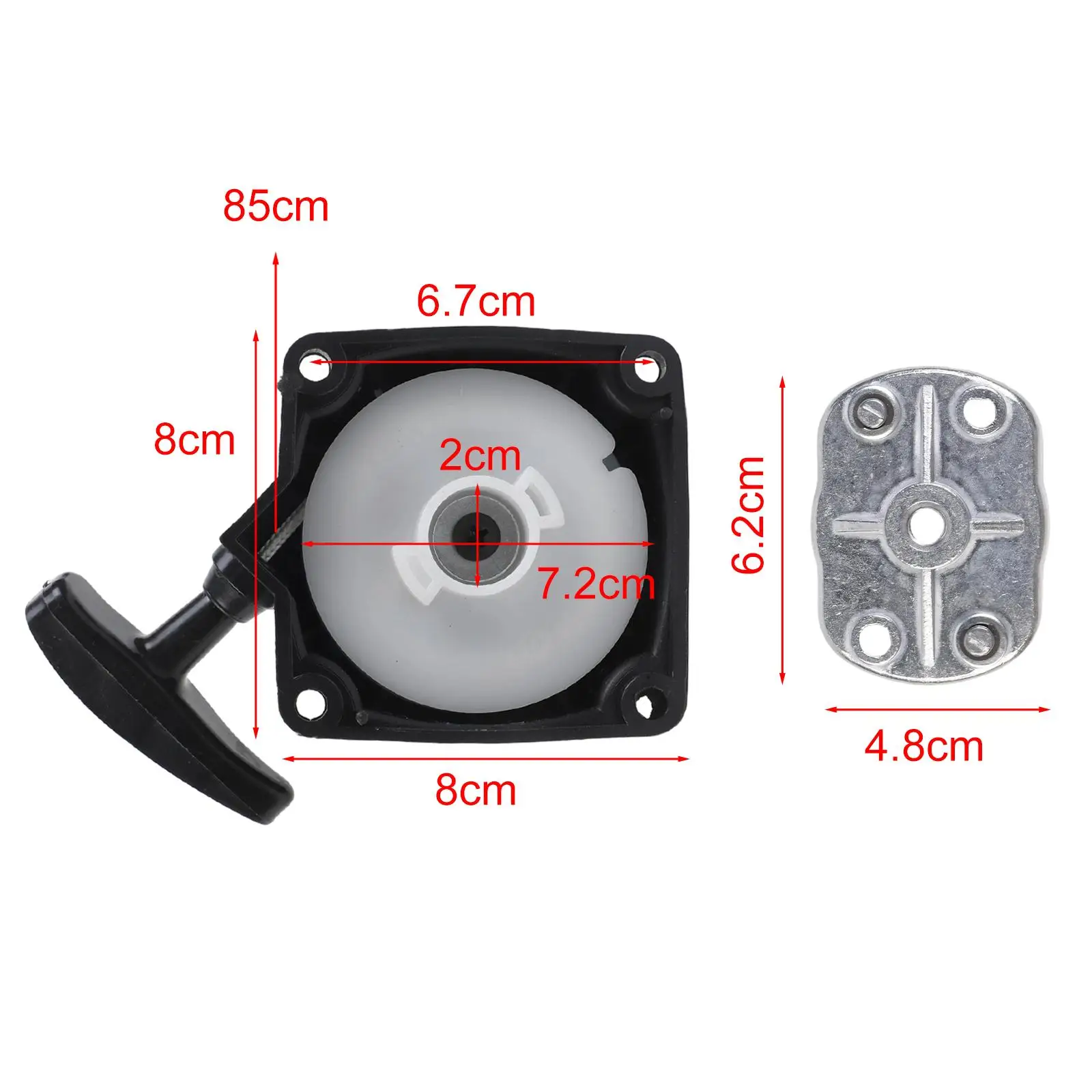 Pullstart Recoil Starter Assembly Compatible with Lawn Mowers Brush Cutters and For Strimmers with Solid Claw Pawl
