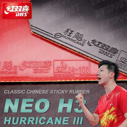Goma de tenis de mesa DHS Hurricane 3 Neo Original, goma de Ping Pong profesional adhesiva, sin necesidad de refuerzo