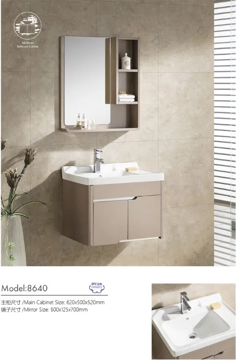 Amaze Popular Modern Aluminum Bathroom Cabinet With Basin And Mirror