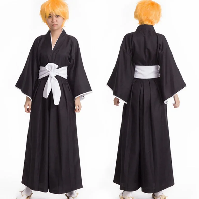 

Anime Bleach Death Kurosaki Ichigo Cosplay Costume Shinigami Death Kimono Soul Reaper Full Set