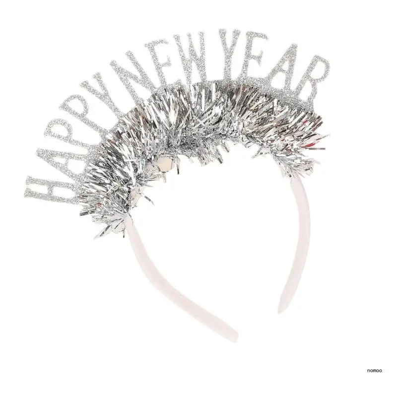 Glittering Powder Hairband for New Year Party Happy New Year Celebration Headband Hairhoop Holiday Party Supply