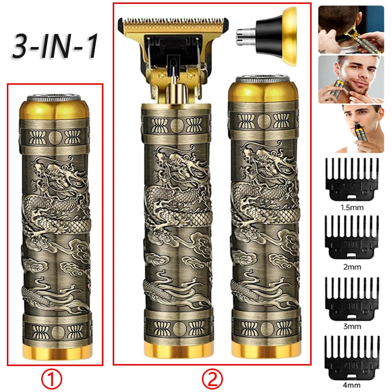 

T9 3in1 Electric Shaver Rechargeble Hair Trimmer for Men Electric Hair Clipper Oil Shaving Head Electric Pusher Carving Care