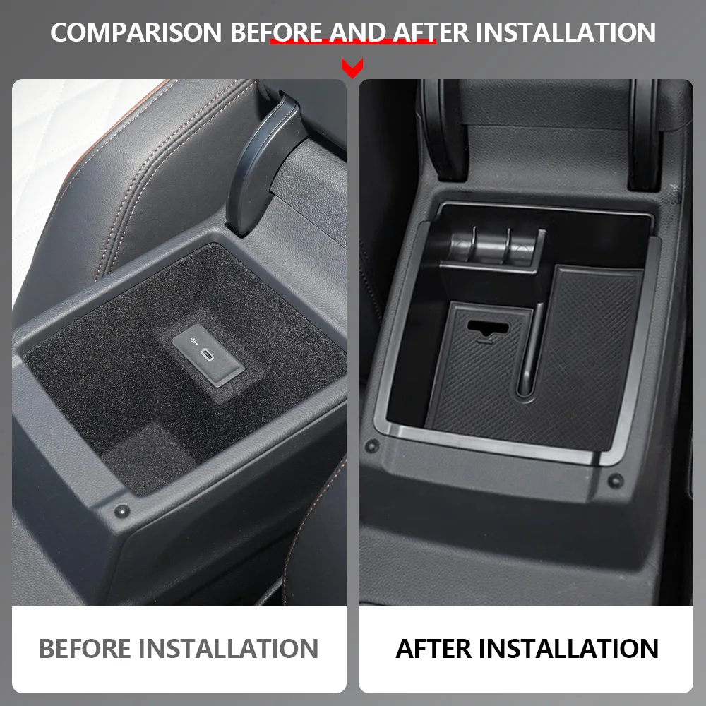 For Volkswagen VW Passat B8 Sedan Variant Alltrack 2016 2017 2018 Armrest Storage Box Center Console Organizer Tray Holder Plate view 2