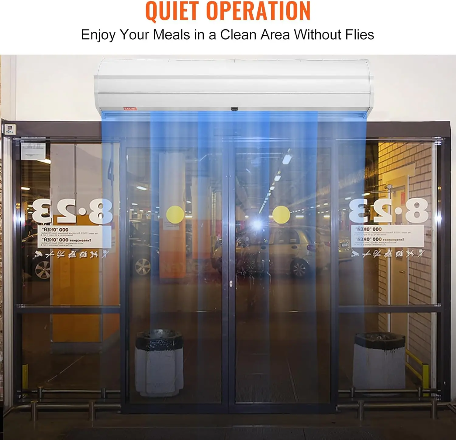 ستارة هوائية داخلية تجارية مقاس 48 بوصة قوة فائقة 2 سرعات 1200CFM، ستائر هوائية مثبتة على الحائط للأبواب، مروحة داخلية فوق الباب مع