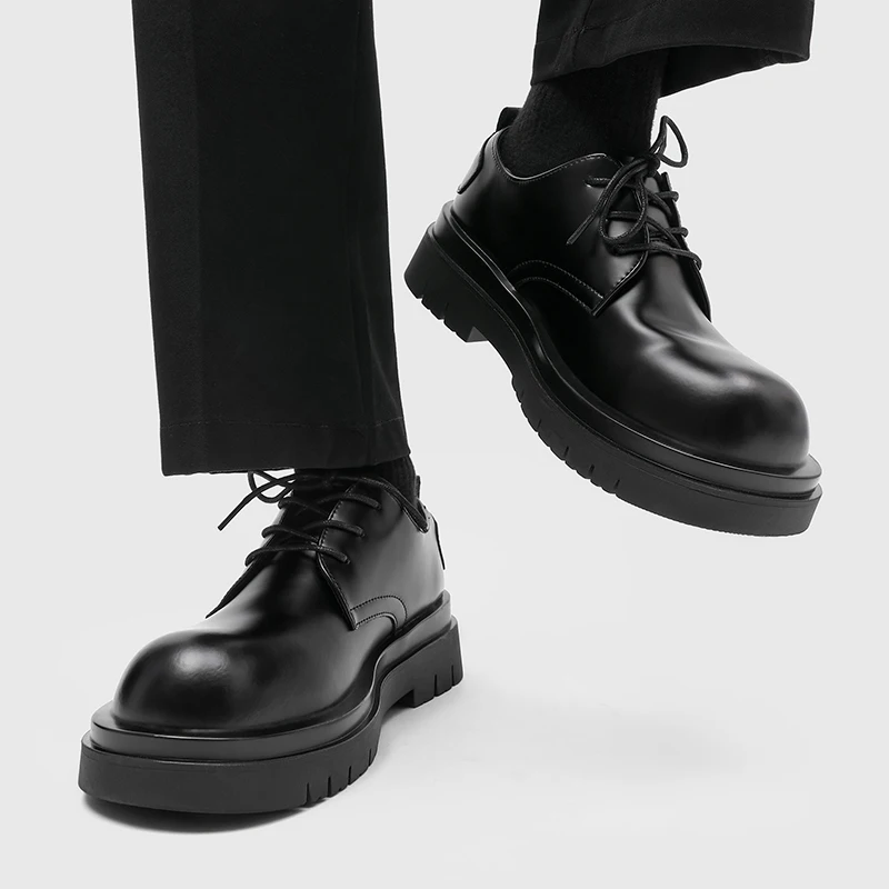 

Men's Derby Leather Shoes High quality retro classic style Dress up party adult business shoes Black lace up shoes New casual