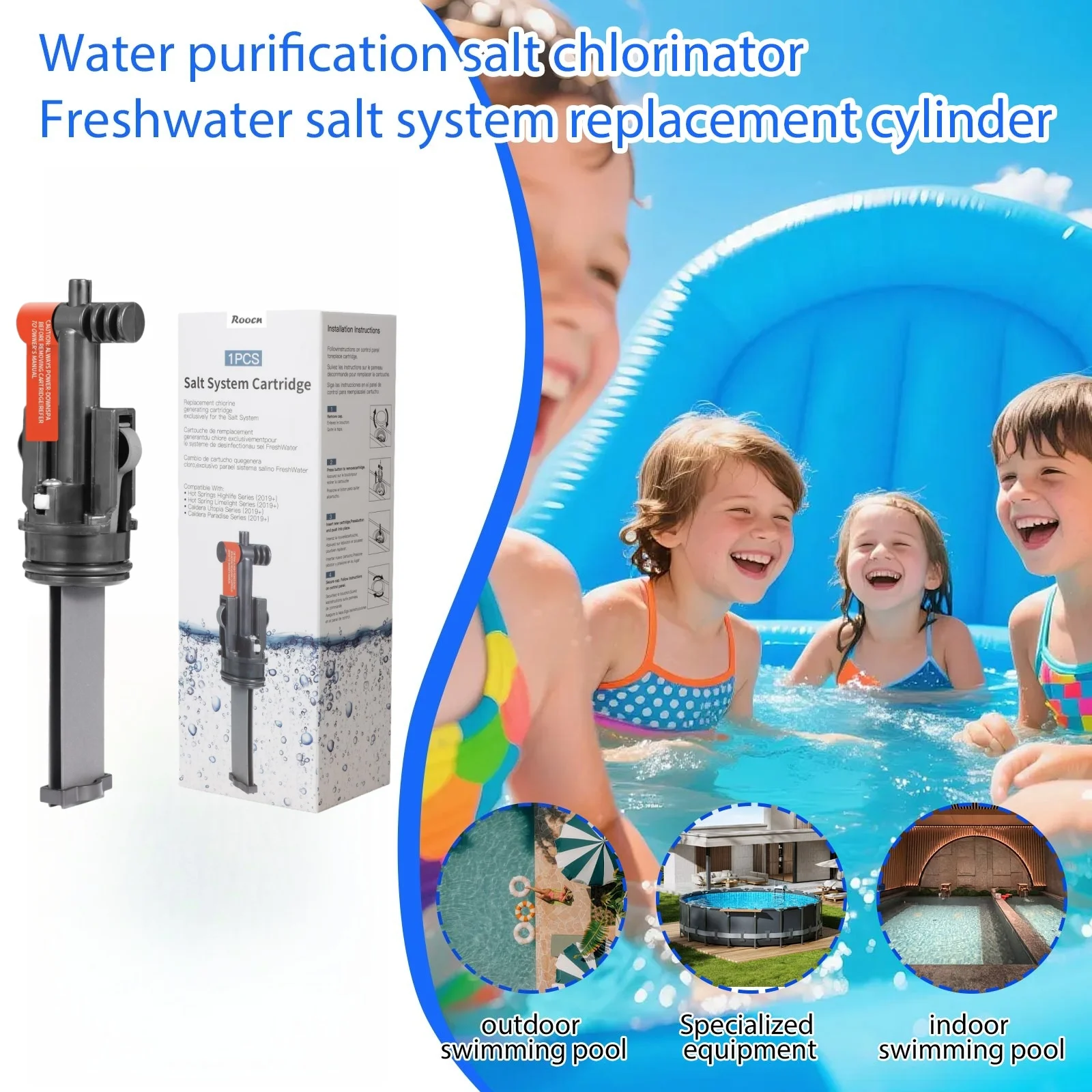 

1 упаковка сменных картриджей для систем хлорирования соленой водой для спа-бассейнов и гидромассажных ванн/Hot Spring Highlife/Limelight и т.д.