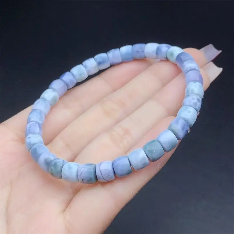 7MM Natural Purple Larimar Bead Bracelet Crystal For Women Fortune Energy Mineral Amulet Jewelry Healing Gift 1pcs