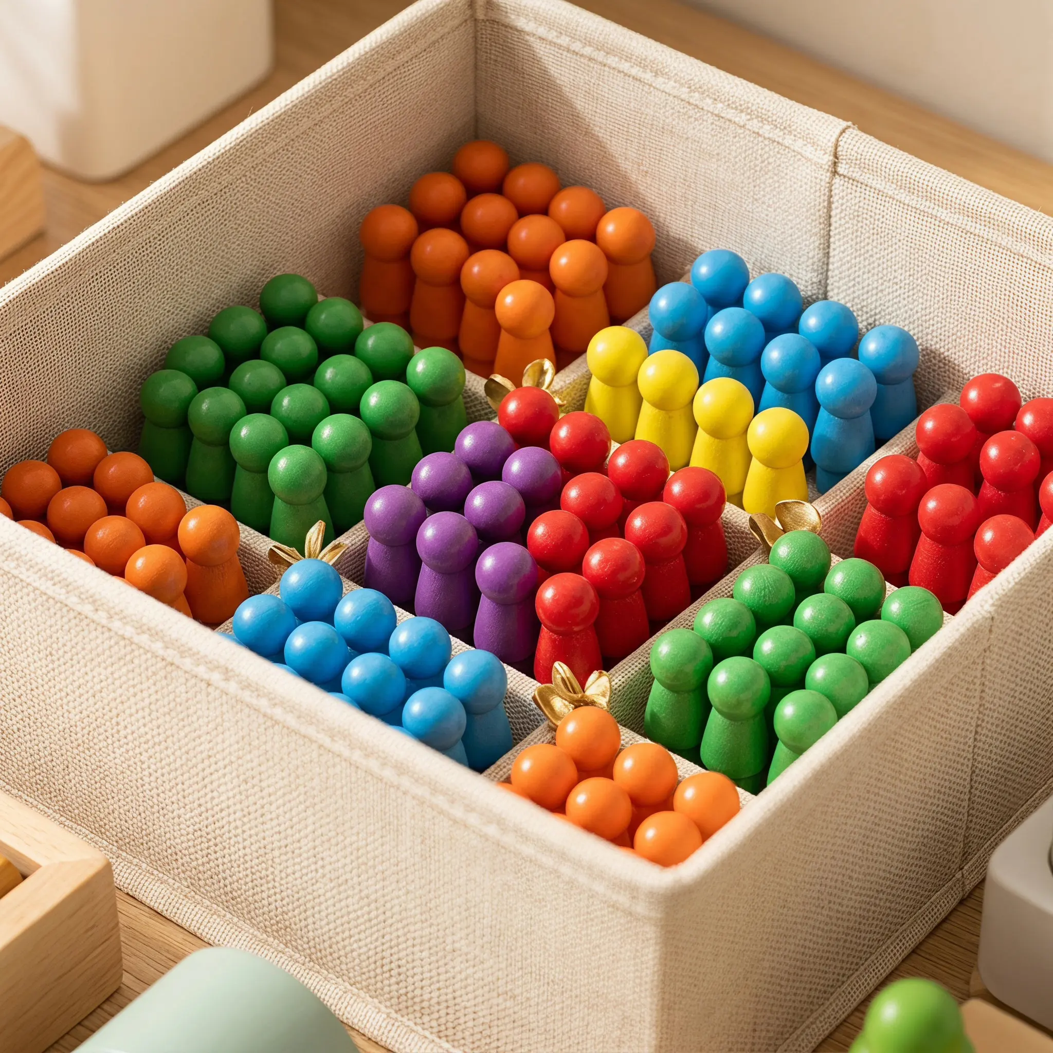 120Pcs Wooden Pawns Colorful Board Game Pieces Replacement Checkers Chess Pawns Chips Markers for Strategy Game