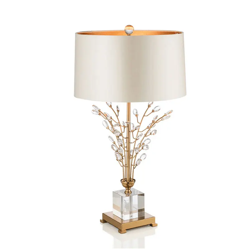 

Post modern creative light luxury crystal table lamp American model room Club Hotel Villa bedroom bedside decorative table lamp