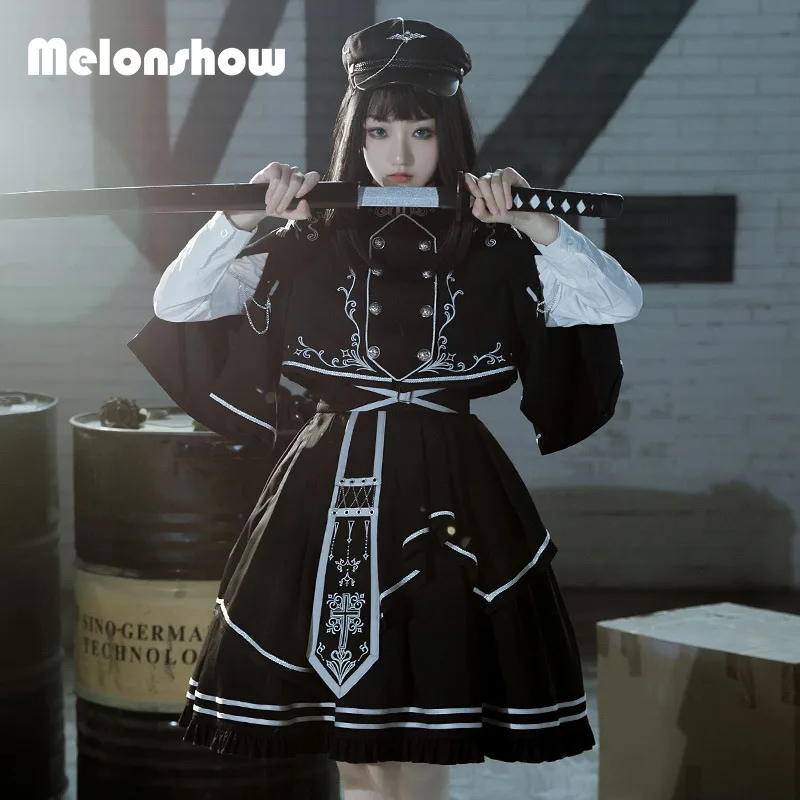 Lolita Women Jk Blouse Skirt Suit Girls School Uniform Set Gothic Black Dress Japanese Harajuku Cosplay Costume Sailor Clothing