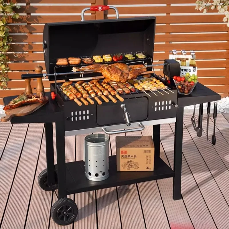 

Convenient Stainless Steel Barbecue Grill Relaxing Courtyard Barbecue Grill Multifunctional Outdoor Camp Cooking Supplies