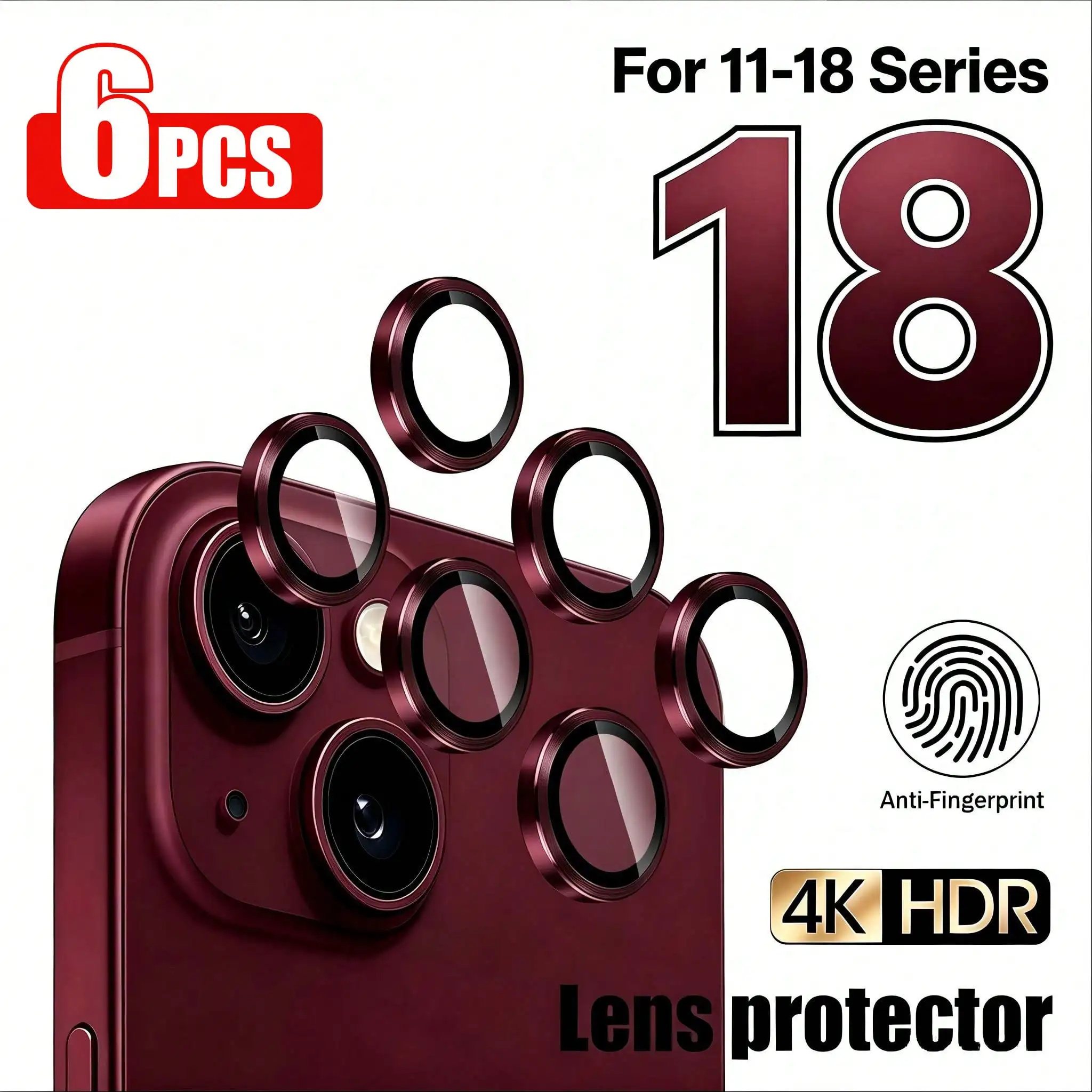 Scratch-Resistant Ultra-Clear Tempered Glass Camera Lens Protector, Compatible With IPhone 16 6.1", 16 Plus 6.7",9H Tempered