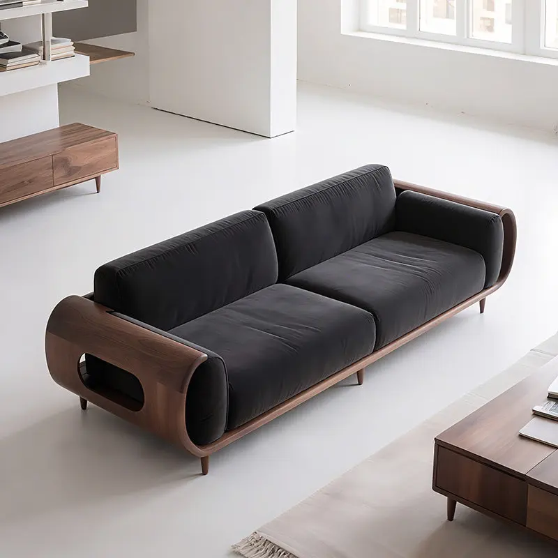 

Song's aesthetics national style ash wood sofa coffee table combination high-end North American black walnut reception living ro