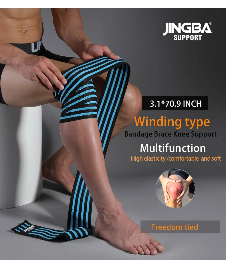1PCS Fitness Druck Straps Gym Gewichtheben Squat Training Elastische Bandagen Bein Knie Kompression Wraps – Detail 1