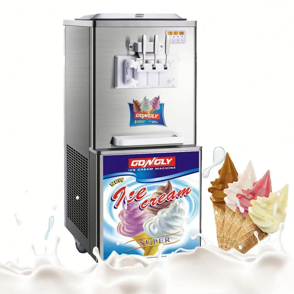Commercial 304 Stainless Steel Vertical Soft Ice Cream Machine With Motor Cooking Equipment
