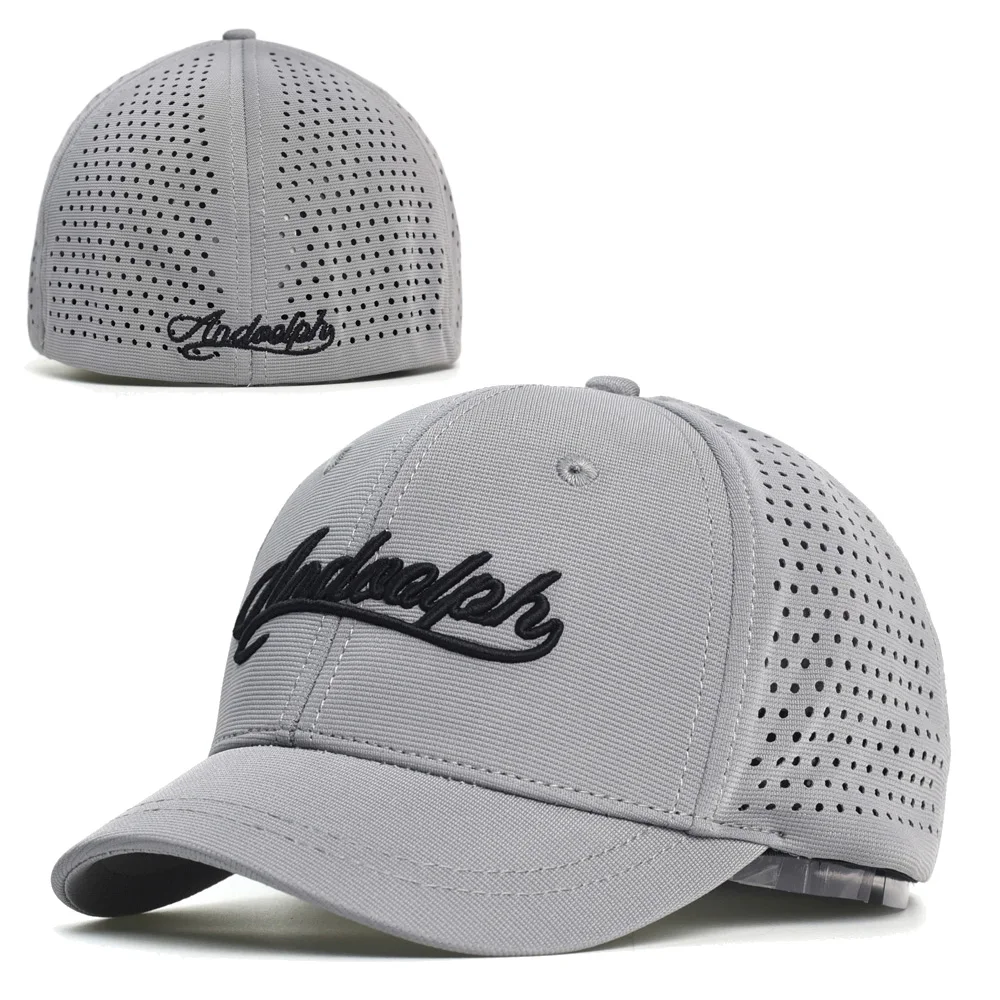 Gorra de béisbol de malla con visera corta y parte trasera cerrada para hombre y mujer, transpirable, ajustable, estilo trucker, tipo Dad Hat
