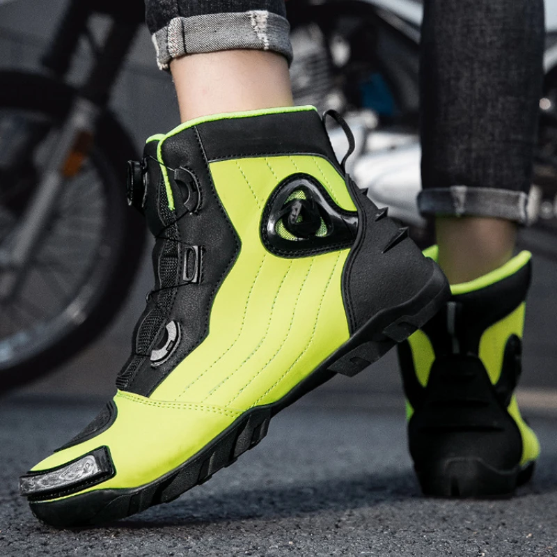 Large Size Motorcycle Boots Outdoor Riding Racing Shoes Anti-fall Wear-resistant Motorcycle Shoes Motorcycle Travel Equipment