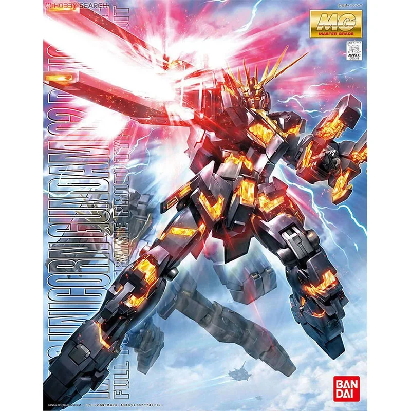 Bandai Gundam Model Kit Anime Figure MG 1/100 Unicorn Gundam Banshee Destroy Explosive Armor Action Toy Figure Toys for Children