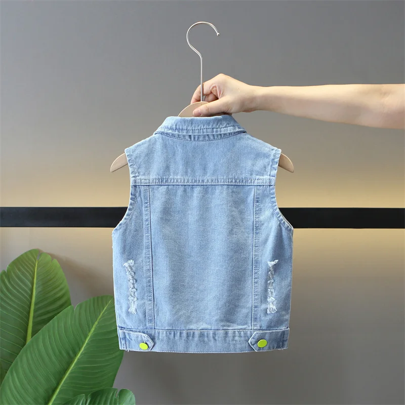 Girl\'s Baby Coat Spring and Autumn Fashionable Girl Korean Edition Denim Top New Fashionable Children\'s Loose Jacket Trendy