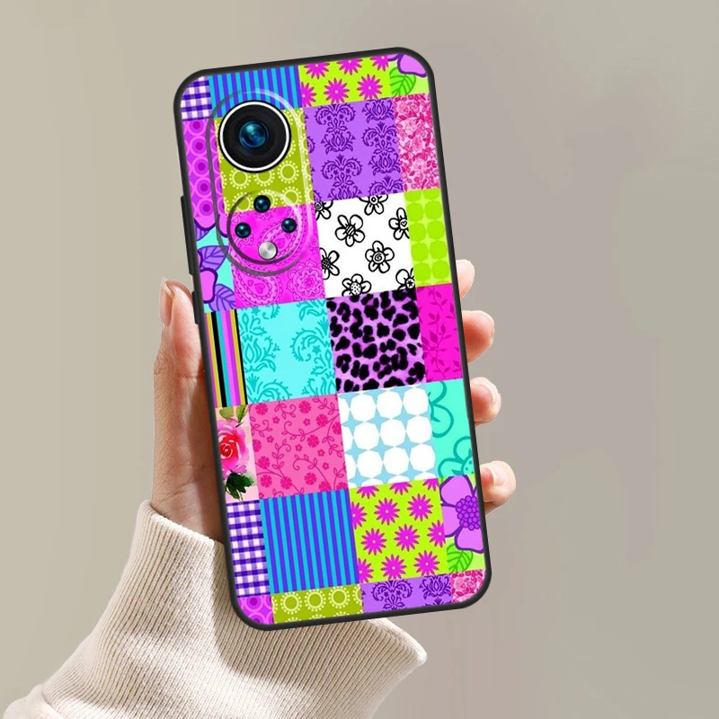 Vintage Patchwork Case Cover For Honor X8a X9a X7a X6a X7 X8 X9 50 70 90 Lite Honor 8X 9X Magic 5 Lite Pro