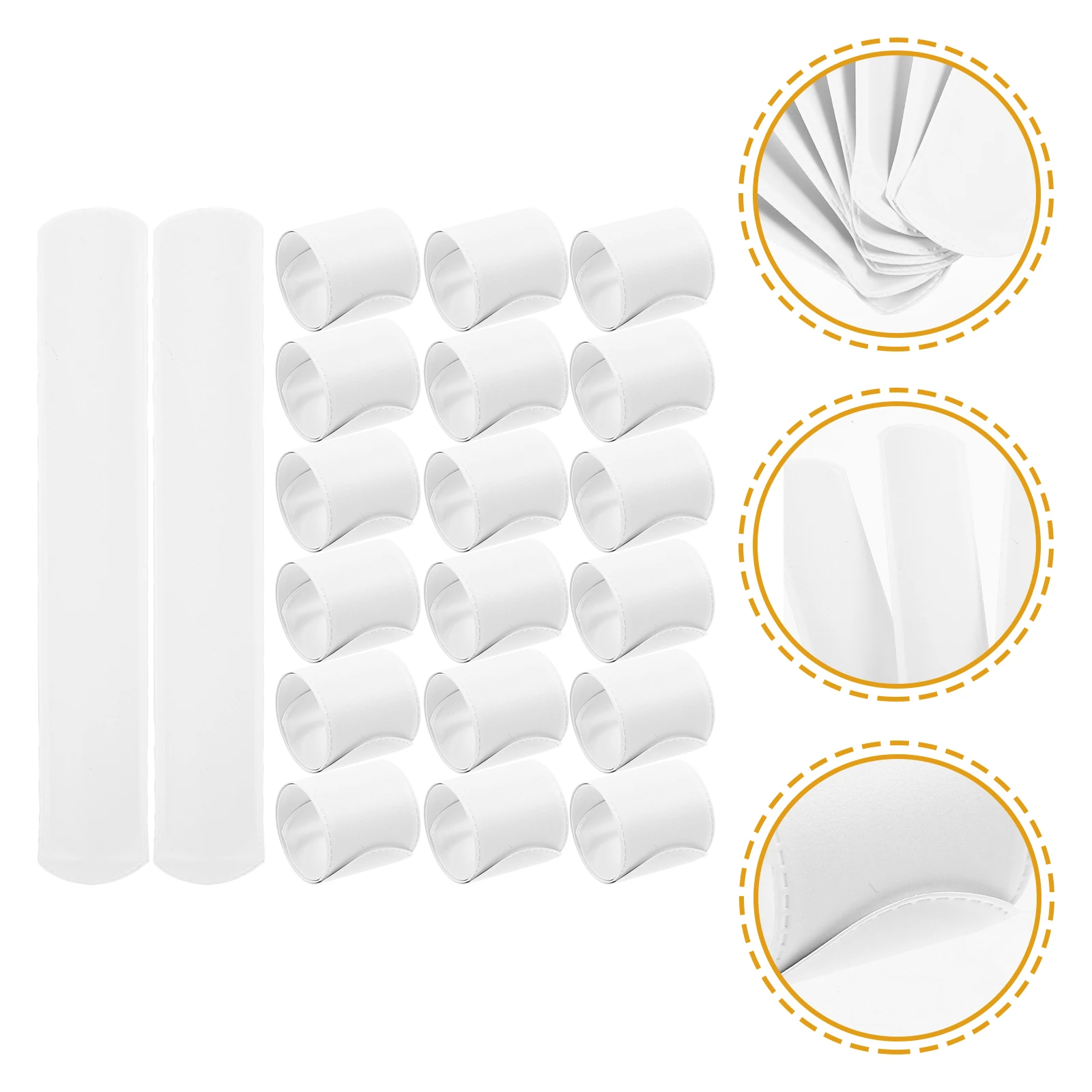 

20pcs DIY Blank Snap Bracelets PVC Graffiti for Kids Toddler Stretchable White Jewelry Craft Supplies Toys