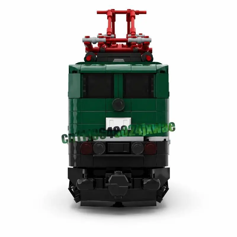 1418PCS Dark Green Vintage Locomotive Train MOC Railway Vehicle Custom Model DIY Educational Building Blocks Assembly Toy Gifts