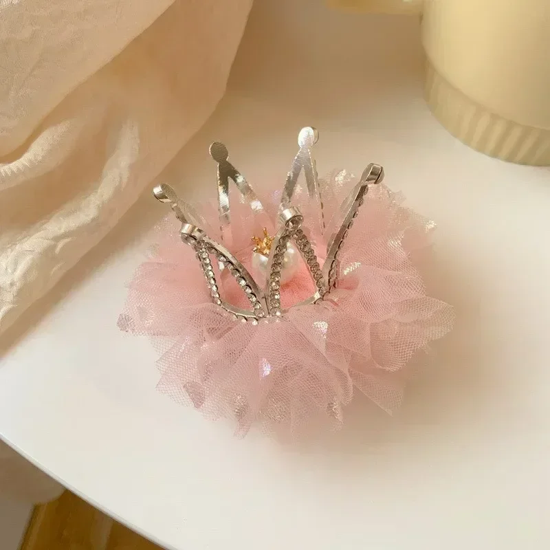 Princess Children Girl Hairpin Sweet Vintage 3D Crown Hair Clip for Kid Girl Birthday Party Decroative Hair Pin Little Girl Gift