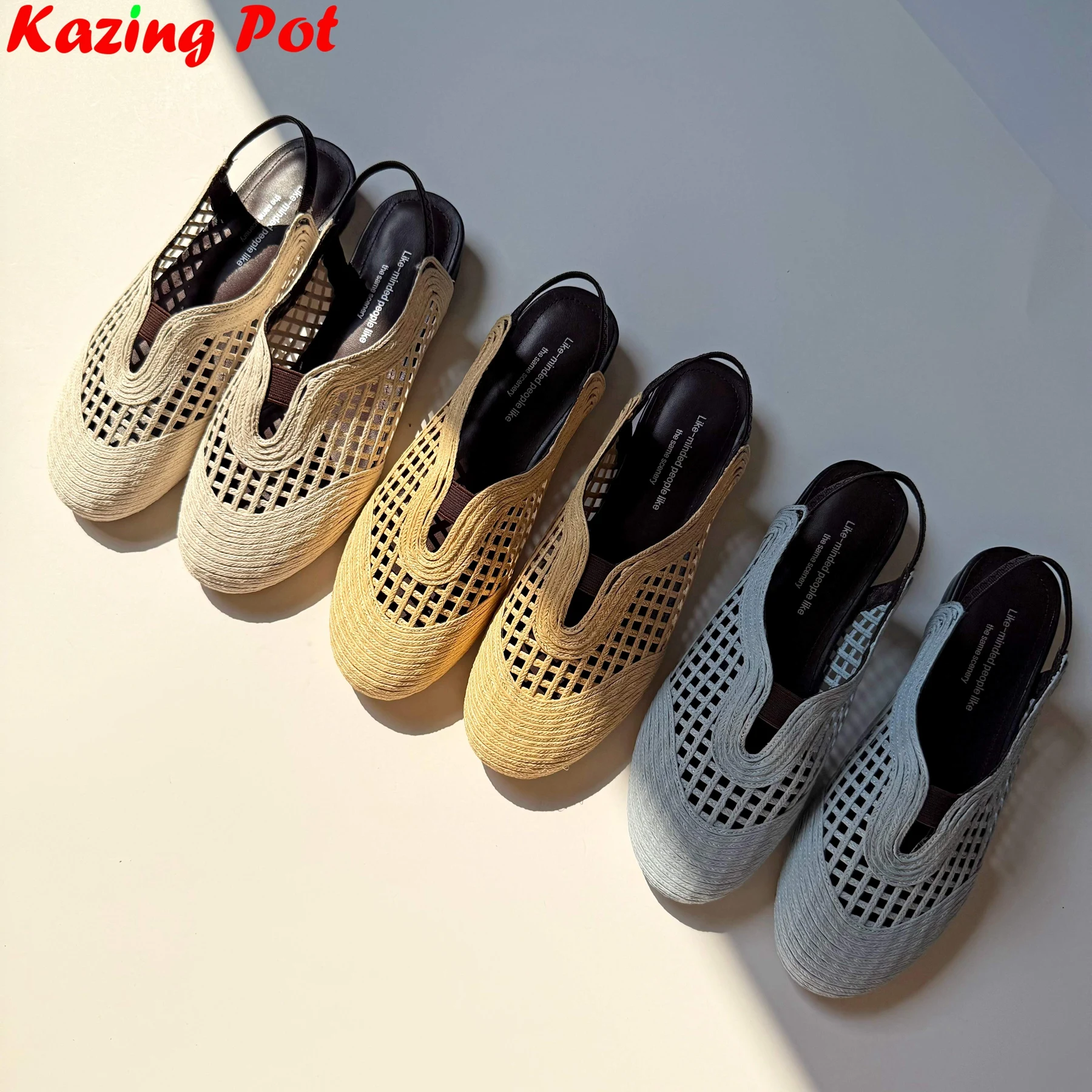 

Vichelo, популярная летняя обувь Superstar Weave с круглым носком, шикарные дышащие летние туфли на среднем каблуке, элегантные роскошные женские туфли-лодочки с открытой пяткой для свиданий