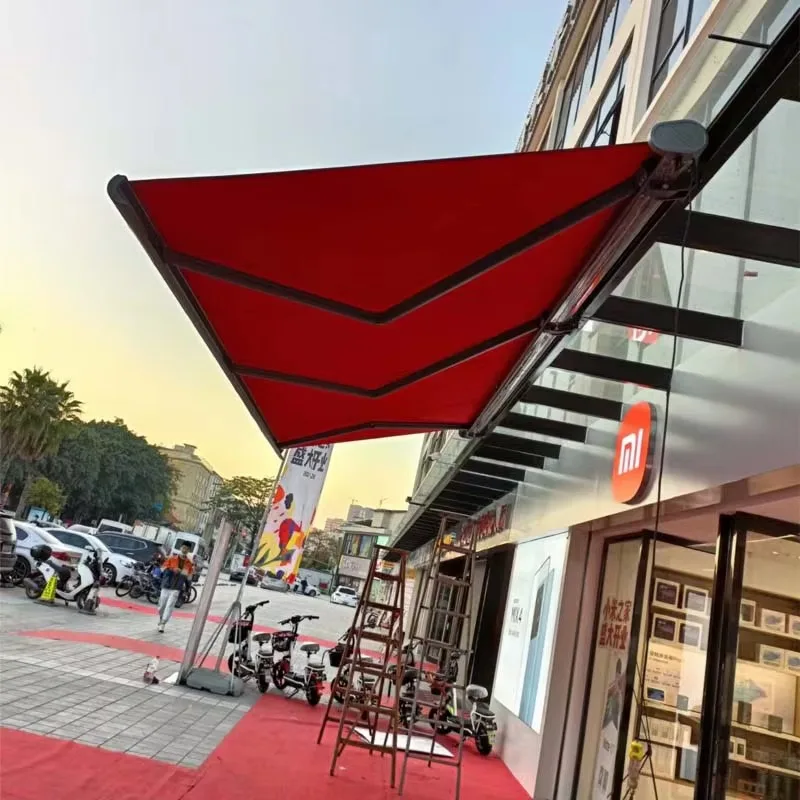 ATV&UTVGarden Aluminum Folding Arm Awning Outdoor Sun Shade Motorized Patio Canopy Retractable Full Cassette Awning